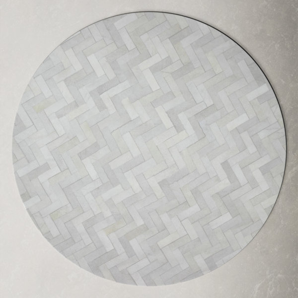 AllModern Marsha Handmade Flatweave Leather Cream/Gray Rug & Reviews